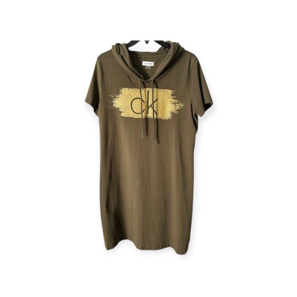 Calvin Klein Hooded Dress - (X-Large, Olive Green) - Picture 1 of 4